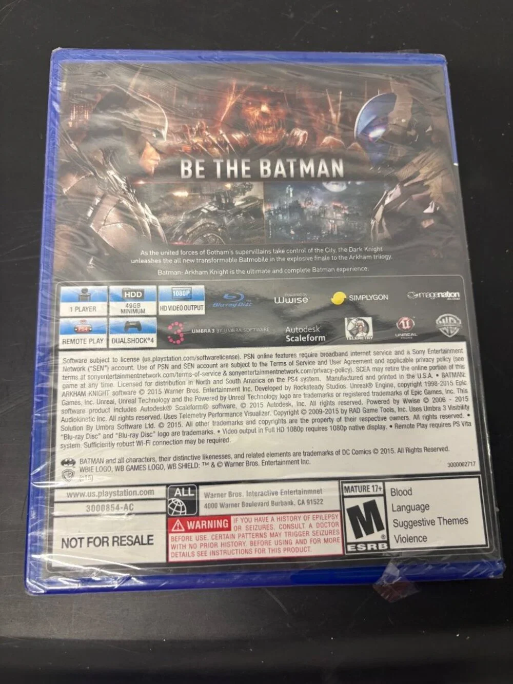 Sealed PlayStation 4 Game Batman Arkham Knight Scarecrow Nightmare mission